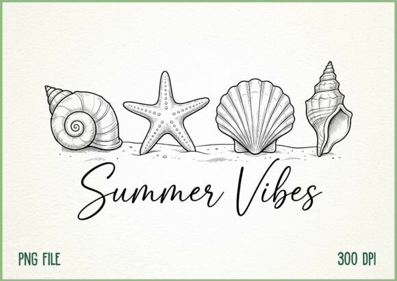 Download Summer Vibes Seashell Beach Design - Design Collection