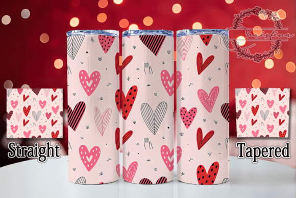 Download Cute Doodle Valentine Hearts Tumbler - Doodle Collection