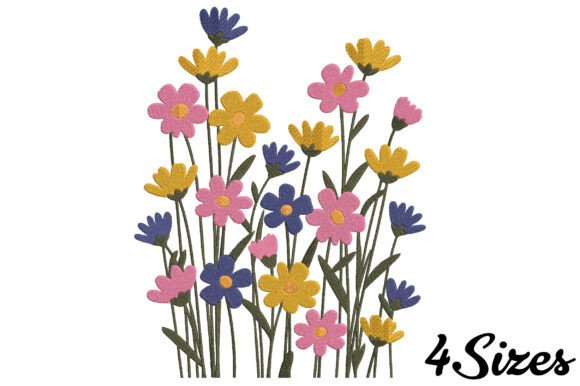 Download Wildflower Garden Embroidery Design - Design Collection