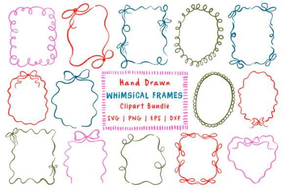 Download Whimsical Frames Doodle Clipart Bundle - Doodle Collection