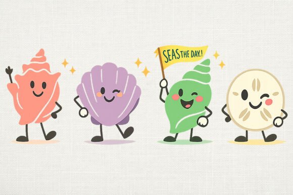 Download Happy Seashell Doodles PNG Beach Clipart - Doodle Collection
