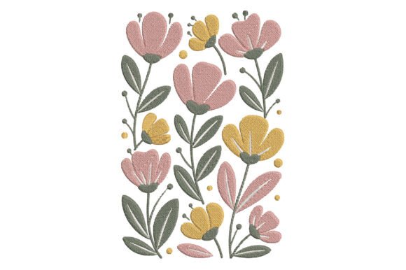 Download Pastel Wildflower Embroidery Design - Design Collection