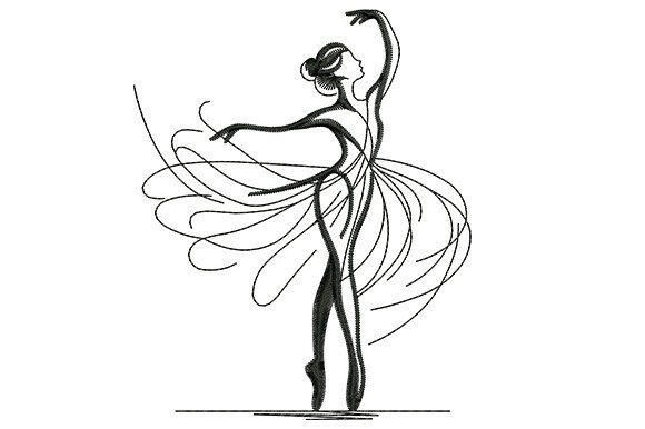 Download Ballerina Woman Embroidery Design - Design Collection