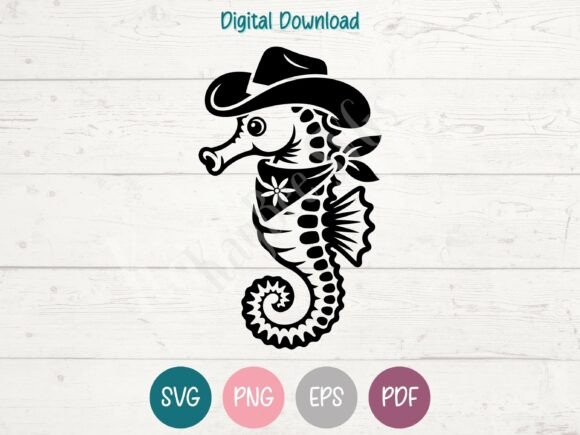 Download Cowboy Seahorse SVG PNG EPS PDF Design - Design Collection