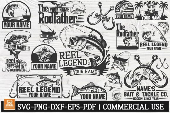 Download Fishing SVG Bundle, 20 Monogram Design - Design Collection