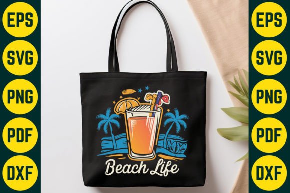 Download Beach Life Cocktail SVG T-Shirt Design - Design Collection