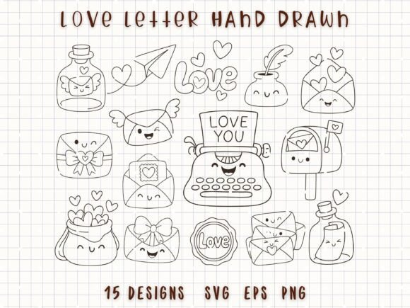 Download Love Letter Hand Drawn Valentine Doodle - Doodle Collection