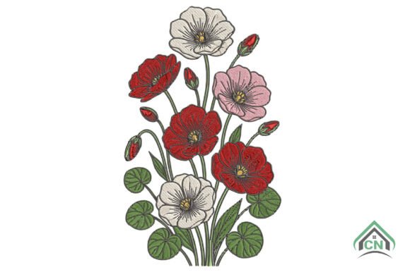 Download Floral Wildflower Embroidery Design - Design Collection