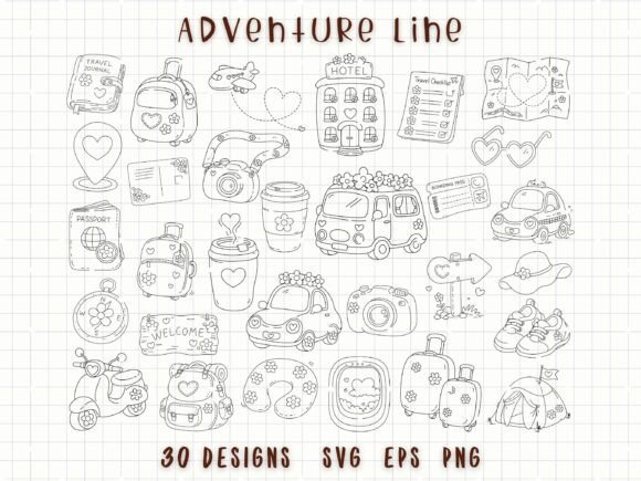 Download Travel Clipart SVG Adventure Doodle - Doodle Collection