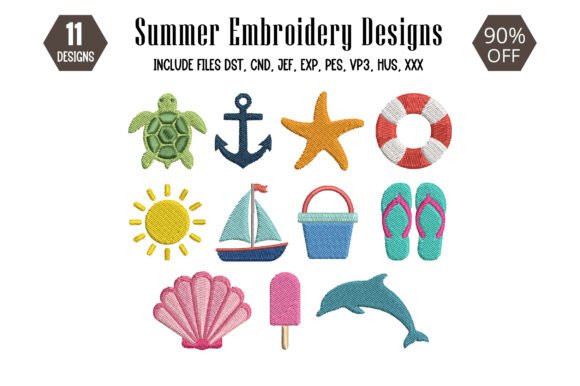 Download Mini Summer Embroidery Design - Design Collection