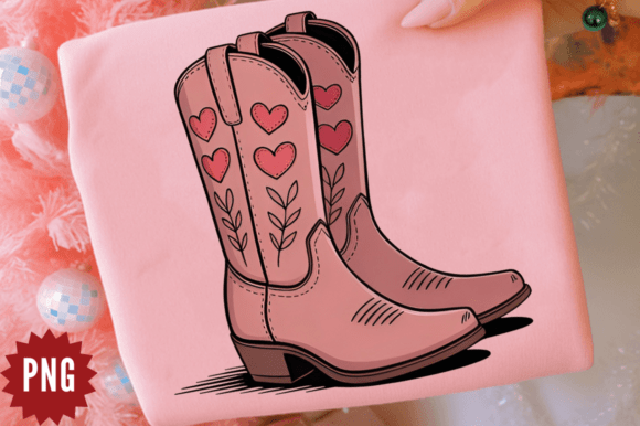 Download Valentine Boot Cowboy PNG Clipart Design - Design Collection