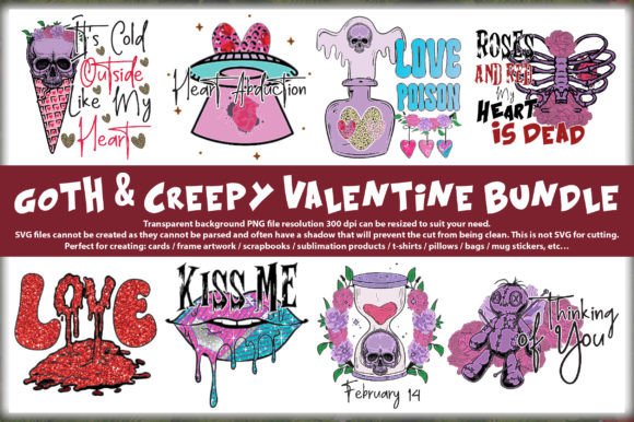 Download Goth &amp; Creepy Valentine Png Bundle - Valentine png bundle Collection
