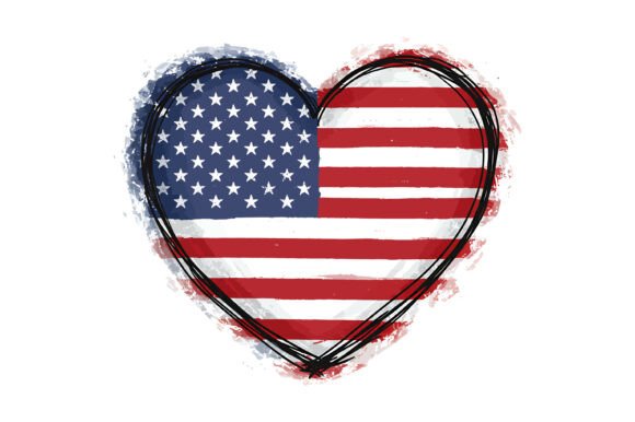 Download American Flag Heart Shape Design - Design Collection