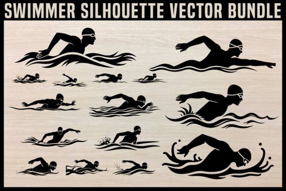Download Swimmer Silhouette Vector Bundle | Swimming SVG Clipart - Vector Collection