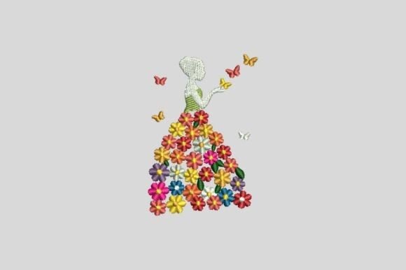 Download Floral Girl Embroidery Design - Design Collection