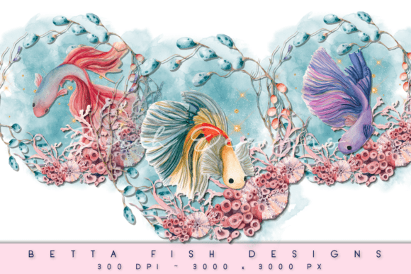 Download Betta Fish Aquatic Wreath PNG Designs - Design Collection