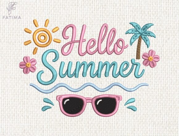 Download Hello Summer Embroidery Design - Design Collection