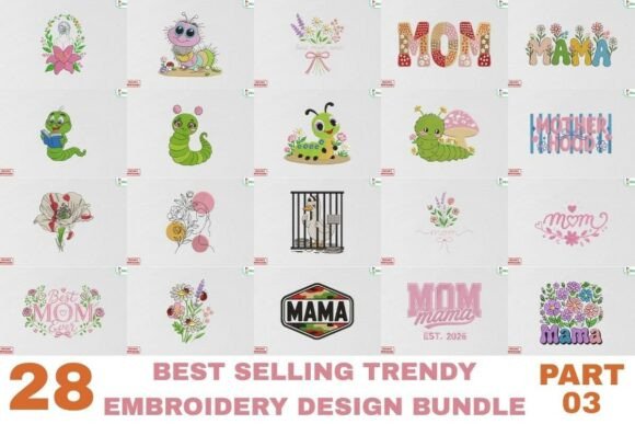 Download Trendy Embroidery Design Bundle - Design Collection