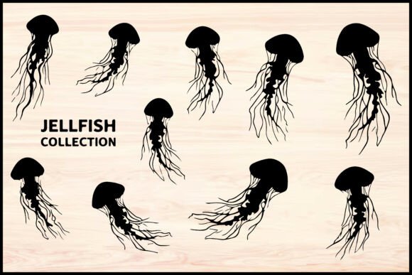 Download Jellyfish Silhouette Vector Set - Vector Collection