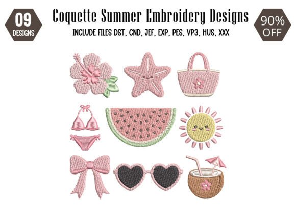 Download Coquette Summer Embroidery Design - Design Collection