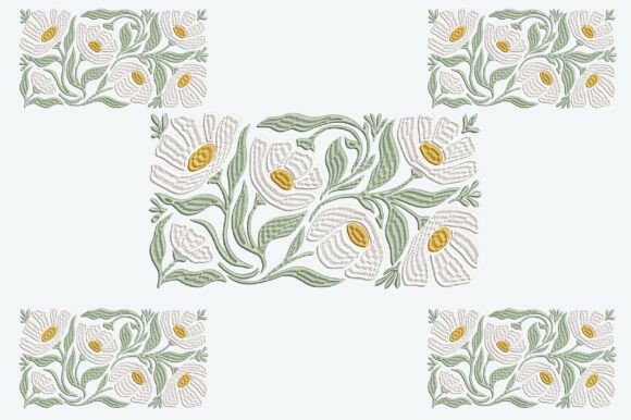 Download White Cosmos Flowers Embroidery Design - Design Collection