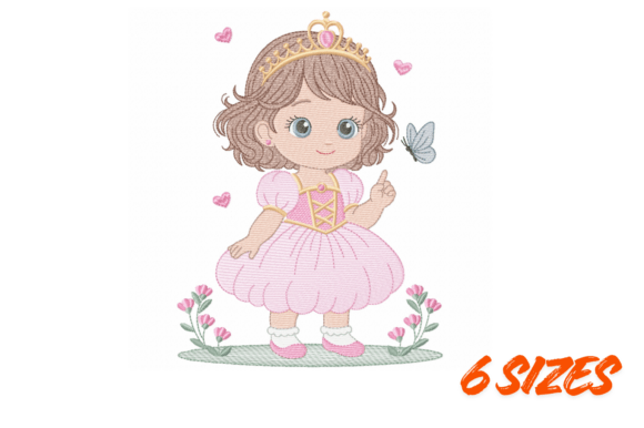 Download Sweet Princess Girl Embroidery Design - Design Collection