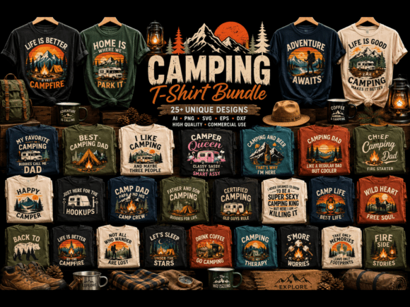 Download Retro Camping SVG Bundle Outdoor Design - Design Collection
